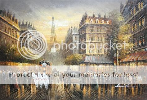 1800s Paris Eiffel Tower City Street 24X36 Oil Painting | eBay