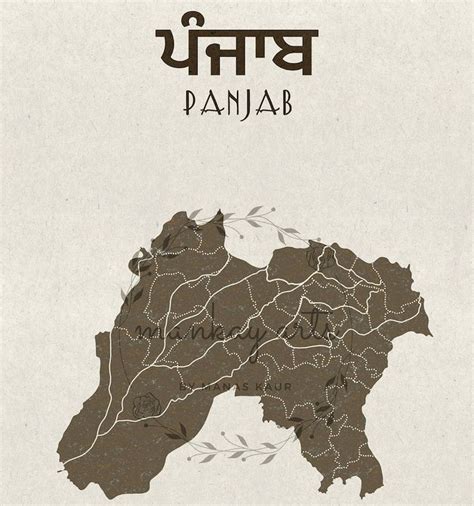 Buy Map of Undivided Panjab Old Panjab Map Punjabi Wall Art Instant Download Online in India ...