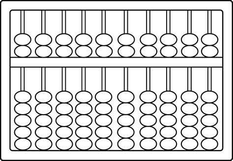 Colorable Abacus Design - Free Clip Art