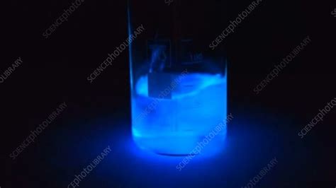 Luminol chemiluminescence demonstration - Stock Video Clip - K007/3990 - Science Photo Library