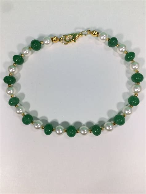 Emerald Bracelet Genuine Emerald Pearl Bracelet Gemstone - Etsy | Emerald bracelet, Gemstone ...