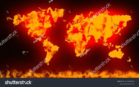 Map World Burning Fire Concept Illustration Stock Illustration 2234909693 | Shutterstock