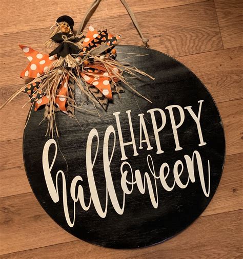 Halloween Wood Sign Halloween Decorations Front Door Decor in 2020 | Halloween wood signs ...