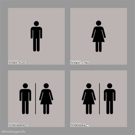 restroom signs in 2022 | Bloxburg decal codes, School decal, Bloxburg decals codes | Bloxburg ...