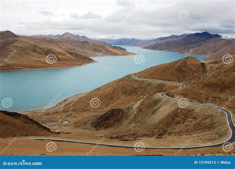 Scenery in Tibet stock image. Image of tibet, lake, road - 12709213