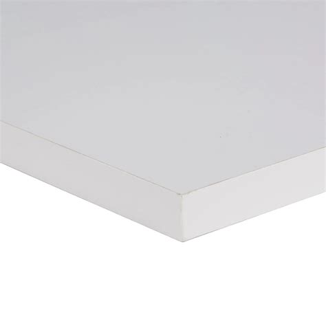 Gloss White Fully edged Chipboard Furniture board, (L)0.8m (W)300mm (T)18mm | DIY at B&Q