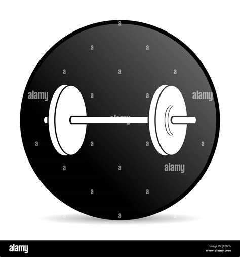 Fitness black color web design round internet icon on white background ...