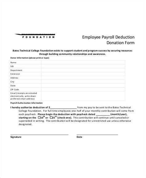 Payroll Deduction Form Template - 14+ Sample, Example, Format