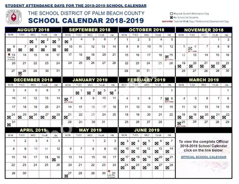 2018 - 2019 District Calendar | Lighthouse Elementary School – Jupiter, FL