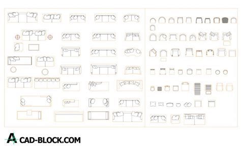 CAD Sofa And Chair DWG - Download Free Sofa Blocks in Autocad 2D