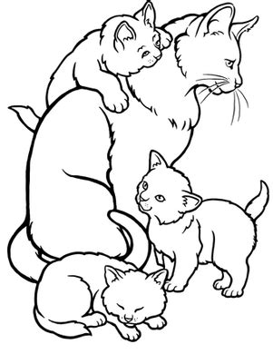 Cat Family Coloring Pages at GetColorings.com | Free printable ...