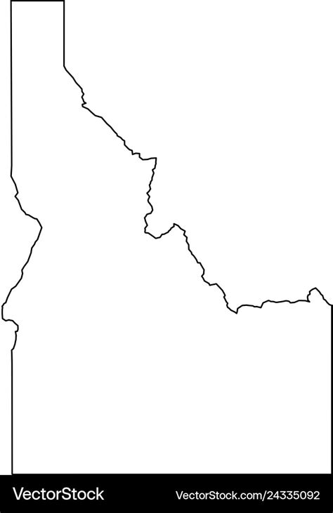 Idaho state of usa - solid black outline map Vector Image