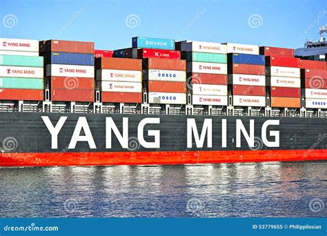 Yang Ming Marine Transport Vessel Editorial Image - Image of service, background: 53779655