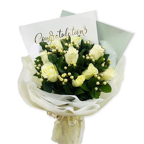 Order White Rose Bouquet Online | Petaling Street Florist KL