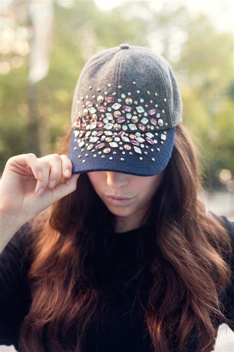 DIY Embellished Baseball Cap - J.Crew Rhinestone Hat