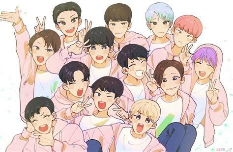 SEVENTEEN | Fan art, Kpop fanart, Exo anime