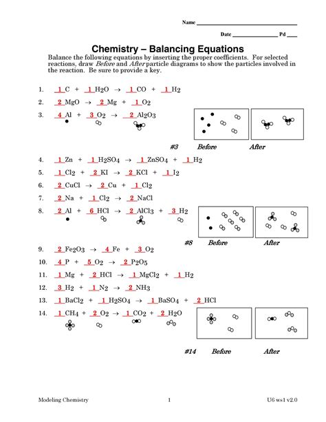 49 Balancing Chemical Equations Worksheets [with Answers]