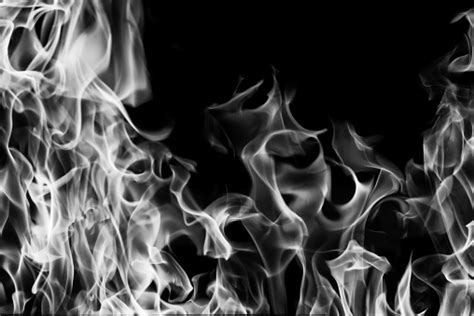 Blazing Fire Flame Black And White For Background And Abstract Stock ...