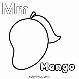 M For Mango Coloring Page Free Printable PDF sketch template