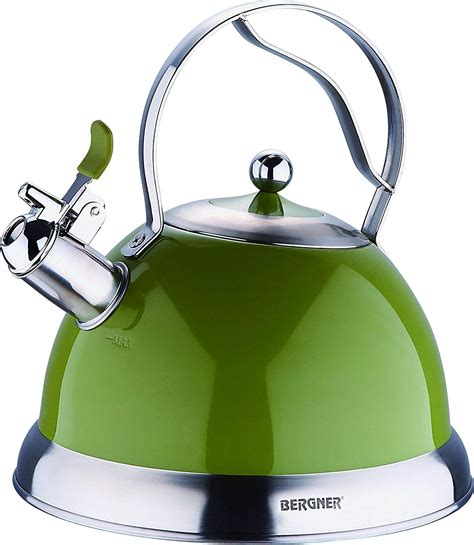 Bergner Milano - Stovetop kettles stainless steel green 2.6l: Amazon.co ...