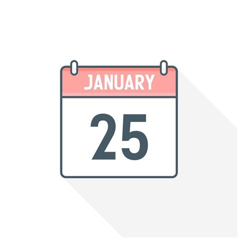 25th January calendar icon. January 25 calendar Date Month icon vector ...