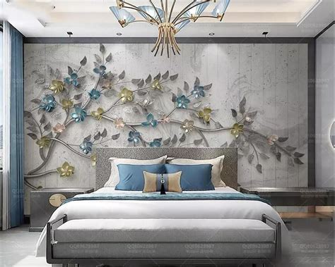 Avikalp Exclusive AWZ0155 3d Colourful Flower 3d Effect Of Modern Minimalist Bedroom Stereos ...