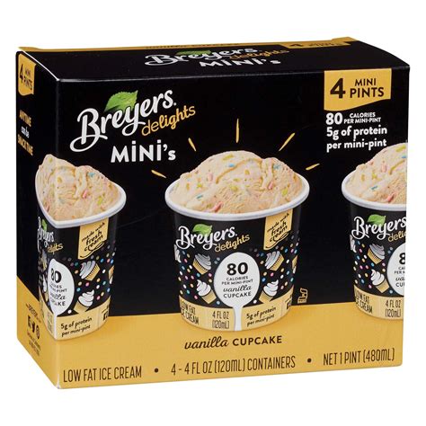 Breyers Delights Mini's Vanilla Cupcake Low Fat Ice Cream Cups - Shop Ice cream at H-E-B