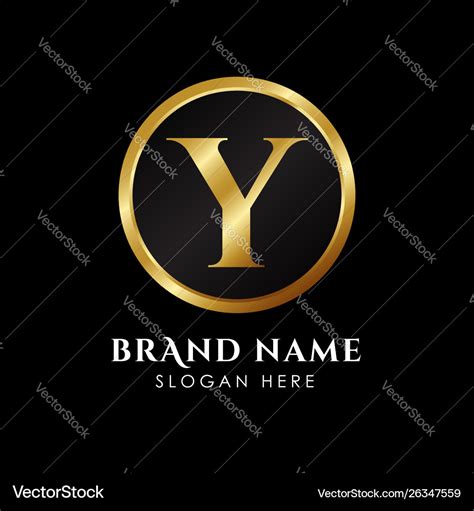 Luxury letter y logo template in gold color royal Vector Image