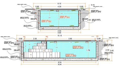 Swimming Pool Details Cad Drawing