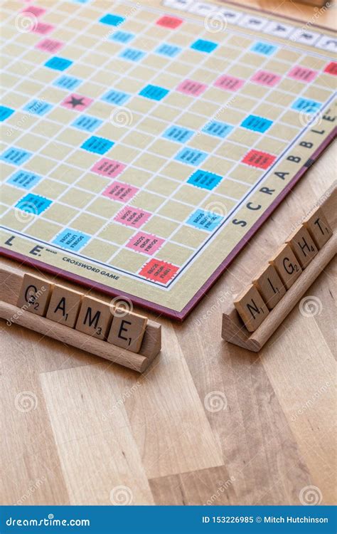 Scrabble Board Game with the Scrabble Tile Spell `Game Night` Editorial Image - Image of pieces ...