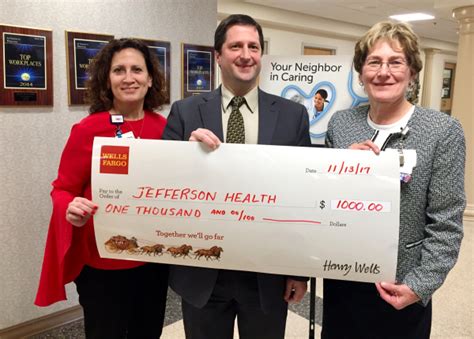 Jefferson Stratford Hospital Receives $1,000 Grant from Wells Fargo - CNBNews