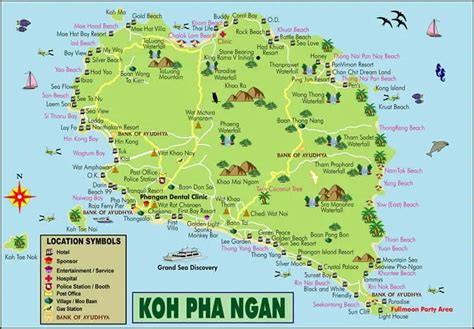 Koh Phangan Accommodation - Hotels, Resorts, Villas & Beaches Map