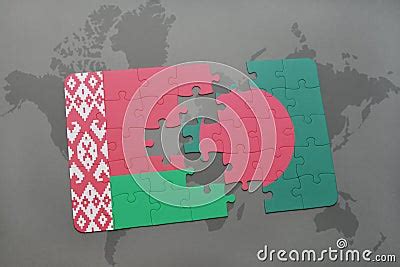 Puzzle With The National Flag Of Belarus And Bangladesh On A World Map Royalty-Free Cartoon ...