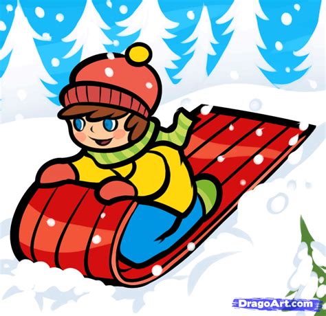 How to Draw a Snow Sled, Step by Step, Christmas Stuff, Seasonal ...