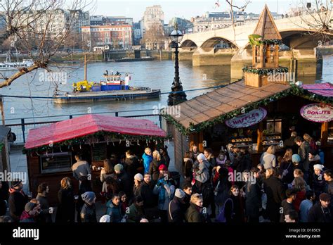 Southbank Centre, markets and attractions in London, Christmas period, London, UK Stock Photo ...