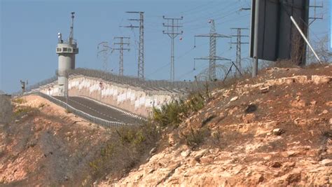 WEST BANK BARRIER, PALESTINIAN TERRITORIES, ISRAEL CIRCA 2013 - Guard ...