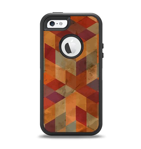 The Autumn Colored Geometric Pattern Apple iPhone 5-5s Otterbox Defend ...