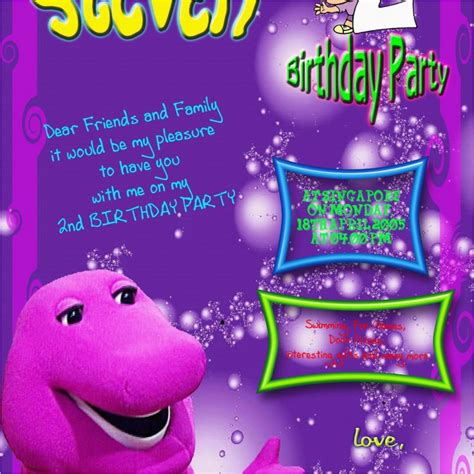 Barney Birthday Card Barney Birthday Cards 2 Card Design Ideas | BirthdayBuzz