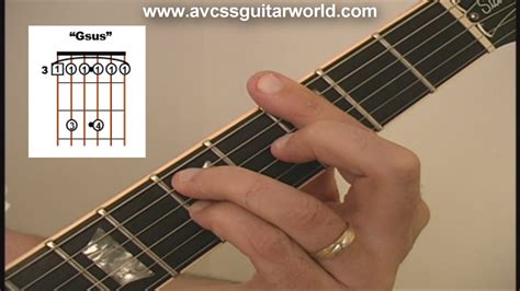 Guitar Lessons, How to Play the “Gsus” Barre Chord for Beginner to ...