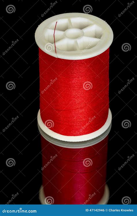 Red Thread on a Plastic Spool for Sewing Stock Photo - Image of build, life: 47142946