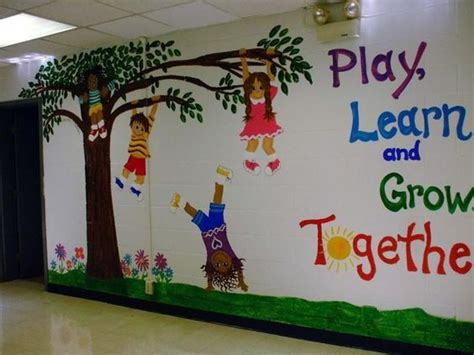 School wall decoration, School murals, School wall art ideas