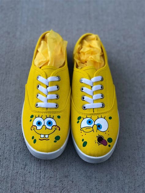 Spongebob Custom painted shoes vans converse toms | Etsy