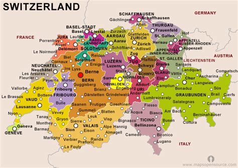 Switzerland map | Map of switzerland, Switzerland, Switzerland travel