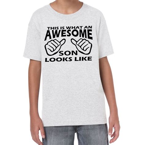 Starlite~Kids Funny Sayings Slogans T Shirts-Awesome SON Looks Like tshirt | eBay