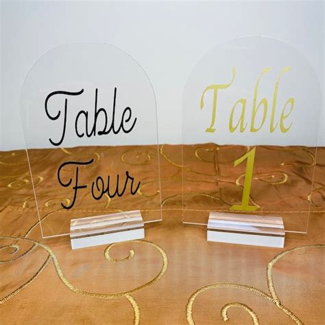 Acrylic Table Numbers - Arch Acrylic Table Numbers - Hexagon Table ...