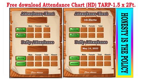 DepED Attendance chart Template free download - YouTube