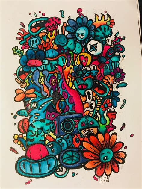 crazy doodle | Copic marker art, Doddle art, Graffiti doodles