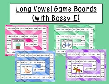 Long Vowel - Bossy E Game Boards by Emily Brodbeck | TpT