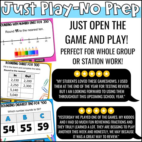 Place Value and Rounding Game Show for 3rd Grade Math Review - Fun in 5th Grade & MORE