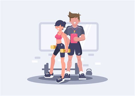 Professional Fitness Trainer Illustration 177970 Vector Art at Vecteezy